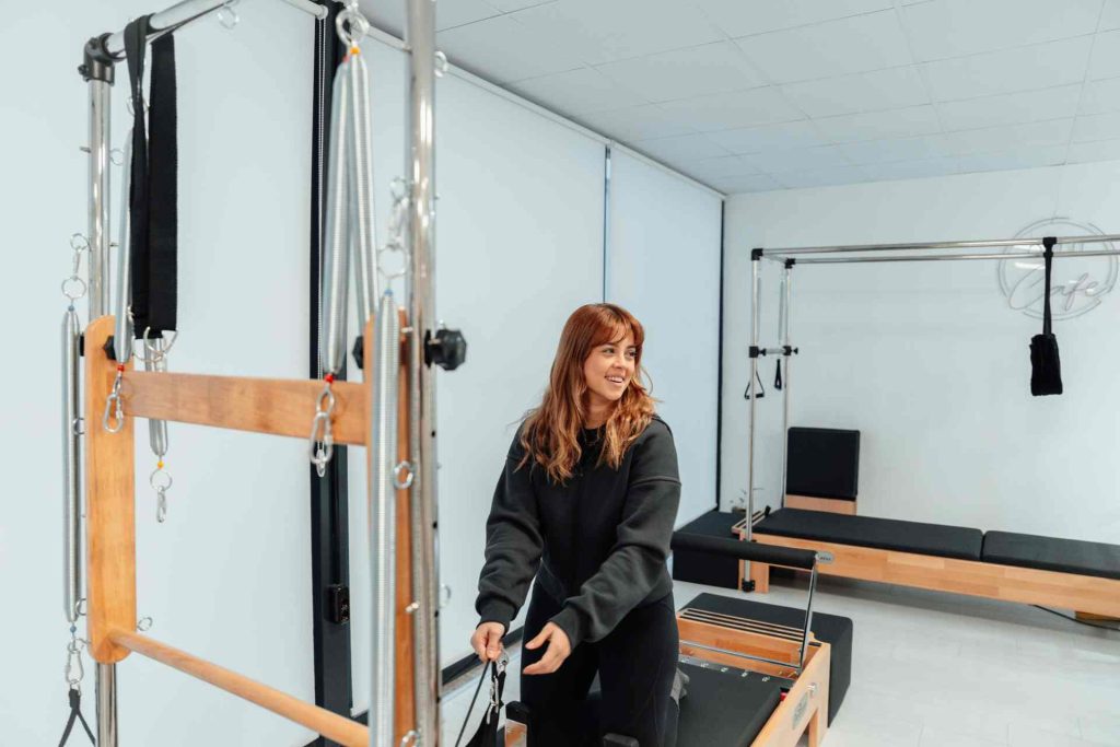 Woman in Pilates studio