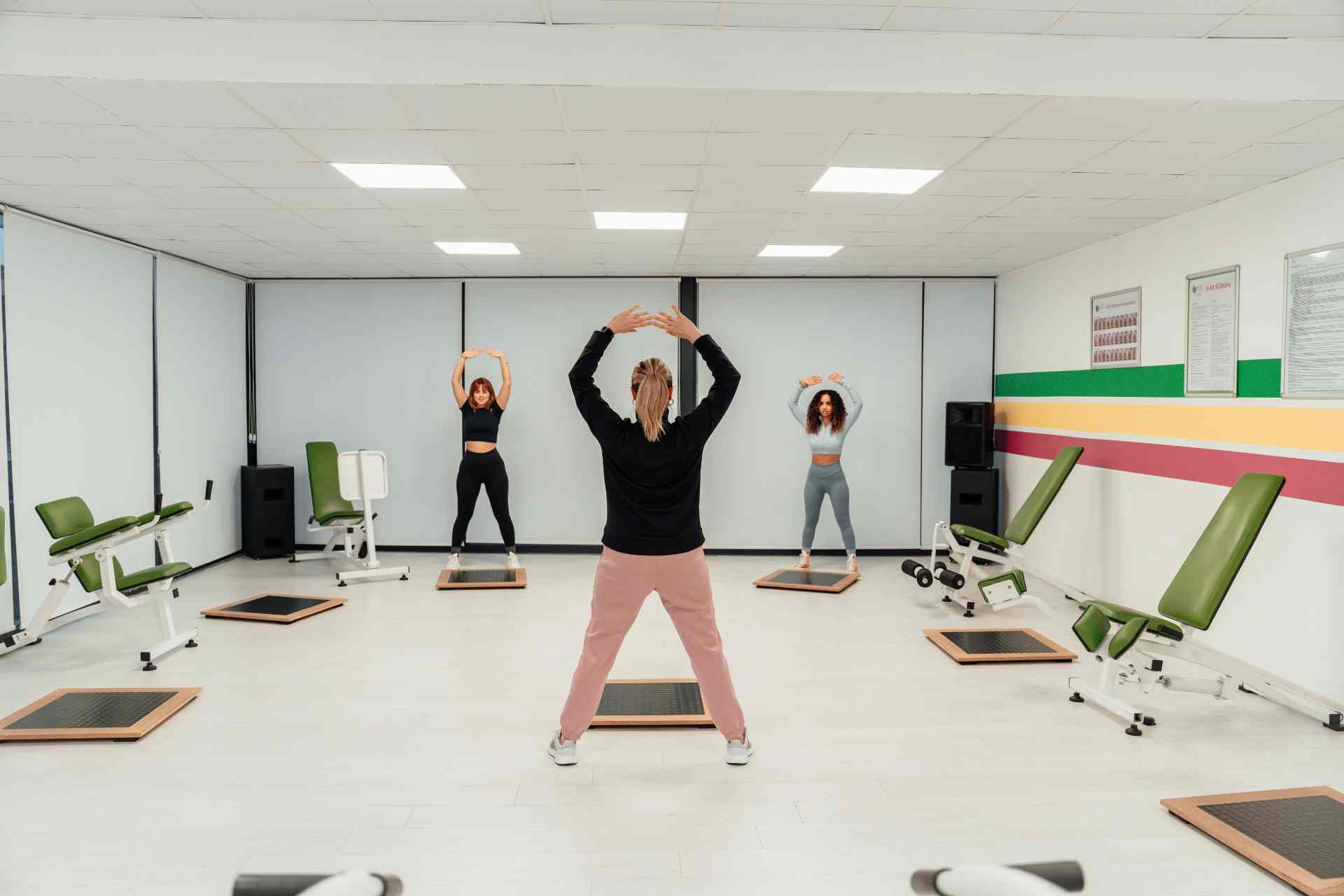 Women exercising in fitness studio